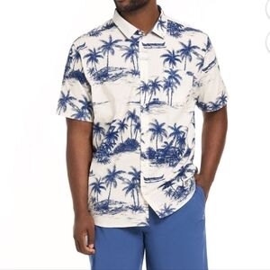 Hurley Men's Hawaiian Short Sleeve Button Down Casual Patio Shirt XL